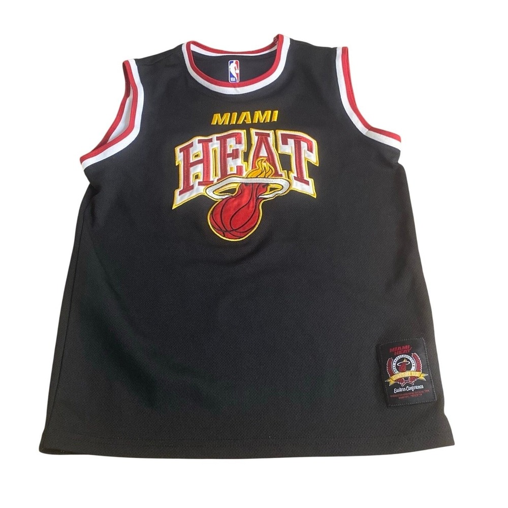 Miami Heat NBA black red sleeveless mesh throwback youth jersey SIZE 14-16